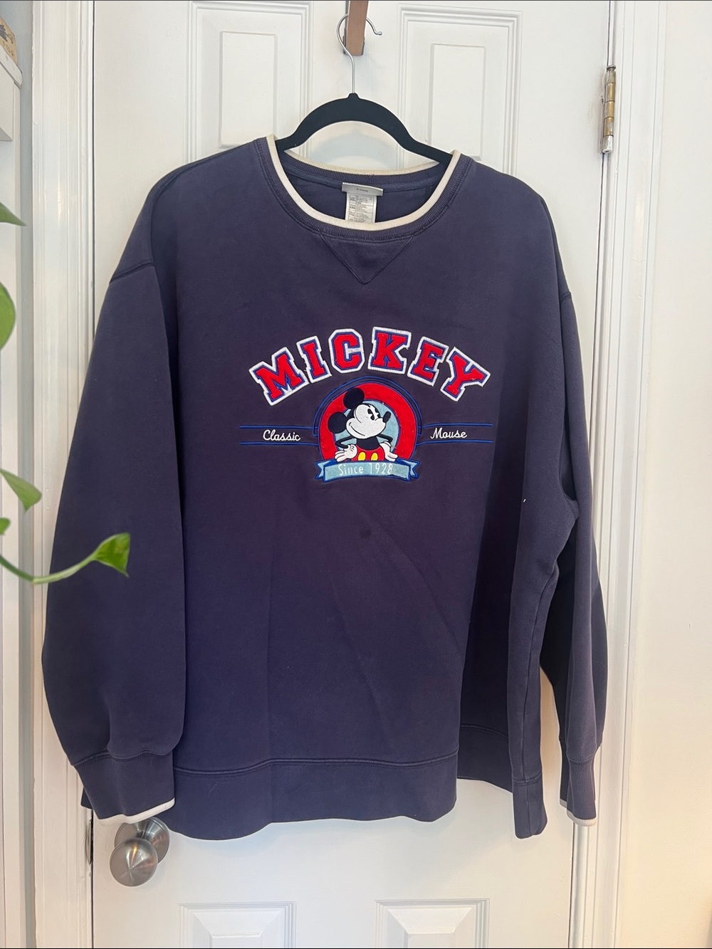 Vintage Disney Mickey Classic Navy Crewneck Sweatshirt